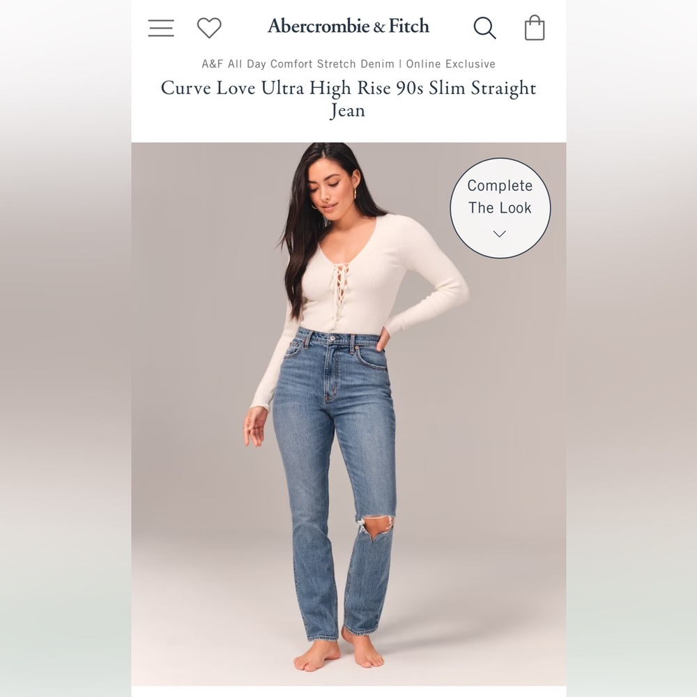 Abercrombie ultra high rise 90s straight jean size 26 R